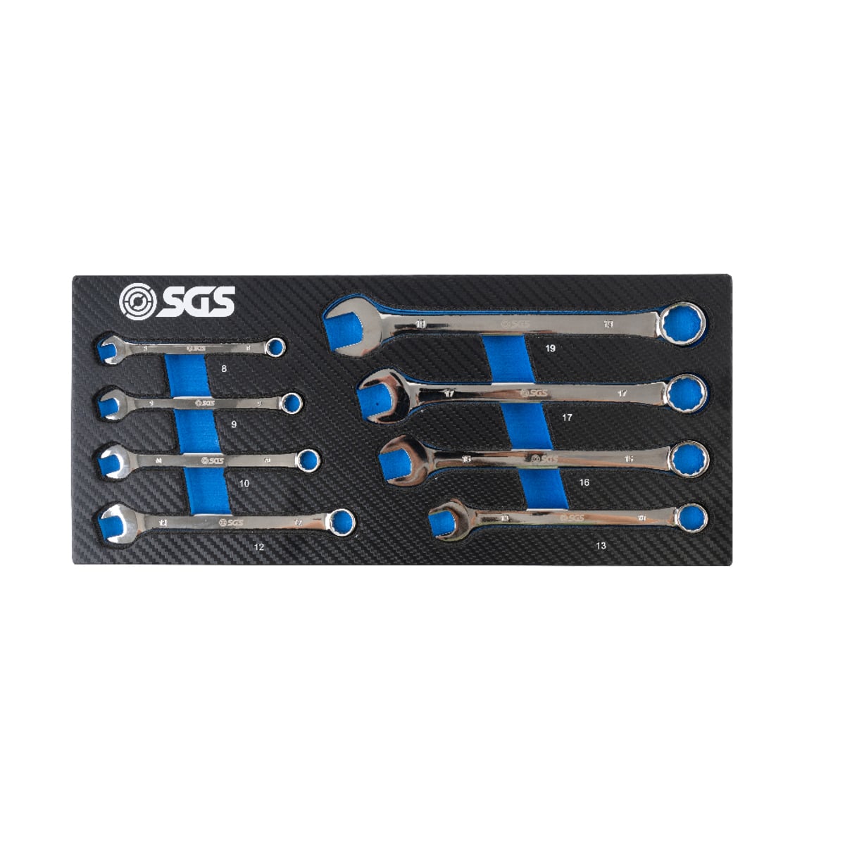 SGS 8pc Combination Spanner Set | 8mm-19mm | Foam Insert